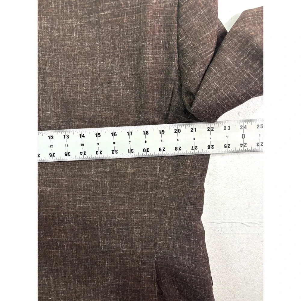 J Hilburn 43R 38x30 Brown Chambray Italian Fabric Wool Vitale Barberis Canonico‎